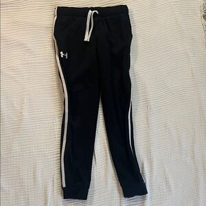 Under Armour Kids Black Joggers with White Trim